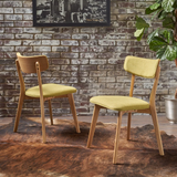 Chazz Mid Century Fabric Dining Chairs (Set of 2)