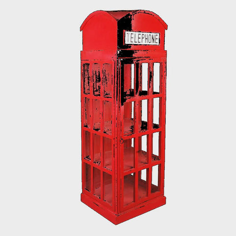 71.25" Red Sunset Trading Cottage English Phone Booth Cabinet