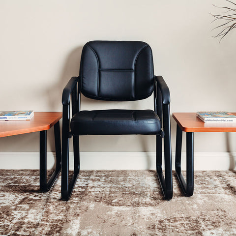 Interion® Bonded Leather Reception Chair
