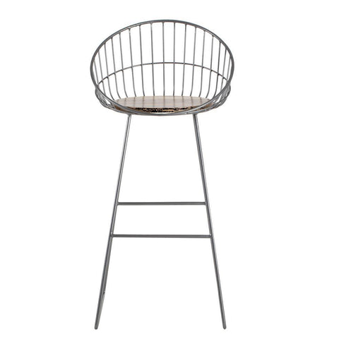 Astrid 41 in. Grey & Natural Wood Bar Stool