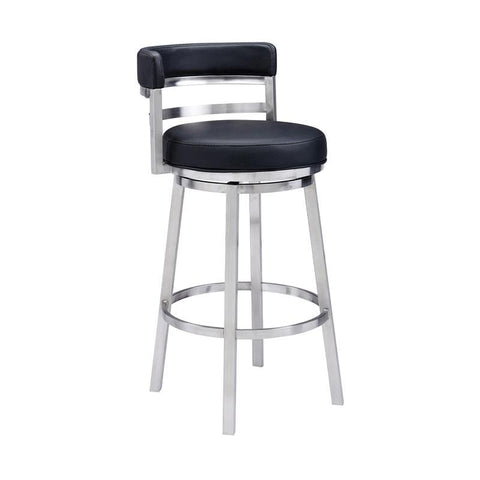 Madrid 26" Faux Leather Bar Stool in Black