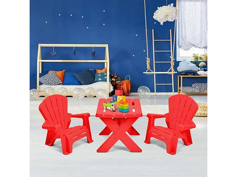 Kids Plastic Table and 2 Chairs Set