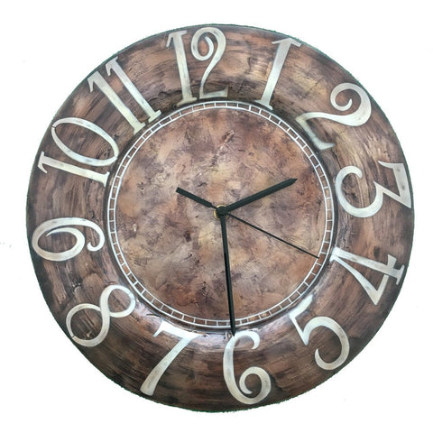 Handmade Brown with White Numeric Clock