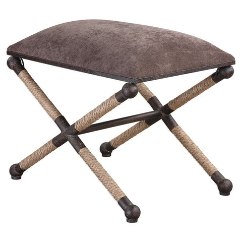 Foot Stool in Taupe and Brown