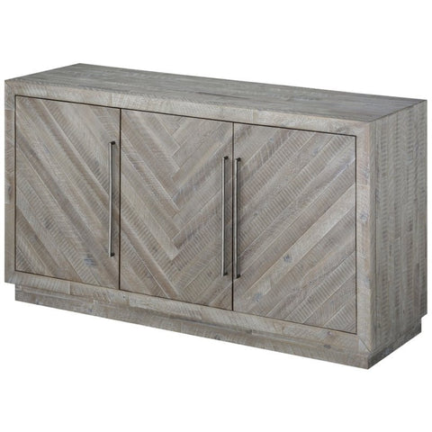 3 Door Solid Wood Sideboard in Rustic Latte