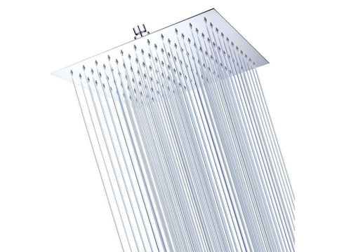 12" Bathroom Rainl Shower Head Stainless Steel Thin Square Top Sprayer