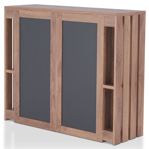 Edina Contemporary Wood Bar Cabinet in Distressed Walnut
