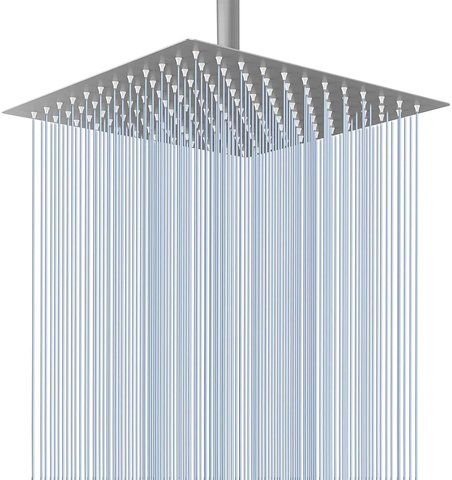 12 Inch Square Large Rainfall Fixed Shower Head