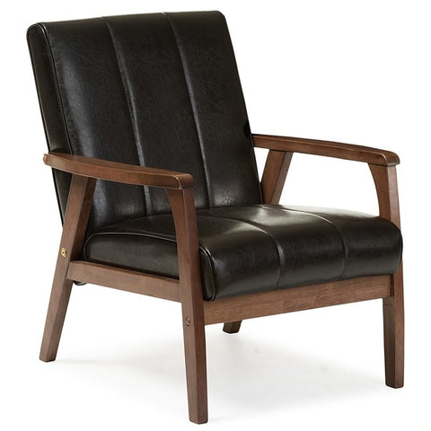 Baxton Studio Nikko Faux Leather Accent Chair