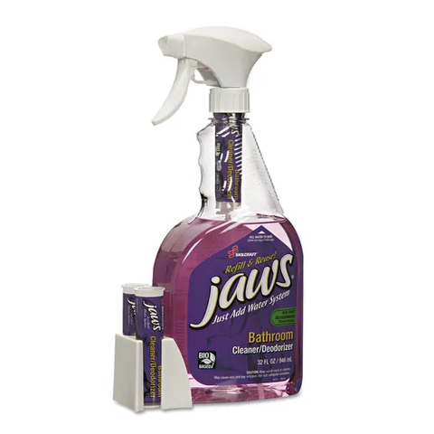 JAWS Bathroom Cleaner/Deodorizer, Citrus, 6 Spray Bottles/12 Refills,