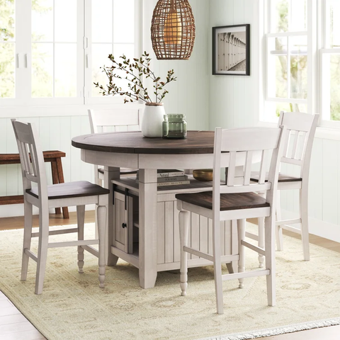 Hosking 5 - Piece Counter Height Pine Solid Wood Dining Set