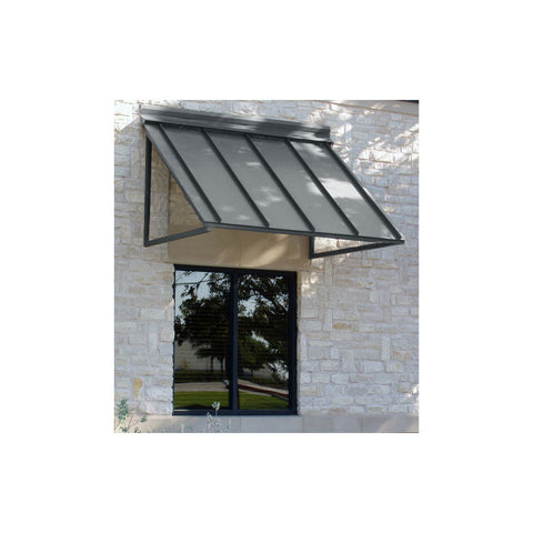 Awntech H23-3PTR, Standing Seam 3-11/16'W x 2'H x 3'D Awning Pewter