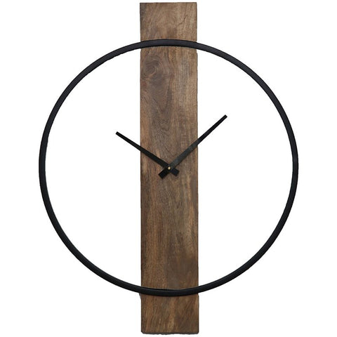 Renwil Pearl Wall Clock in Natural and Black