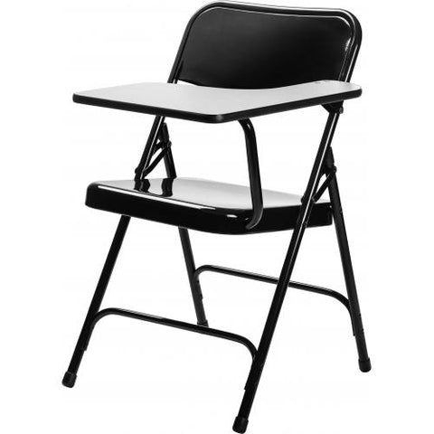 National Public Seating NPS 5200 Series Tablet Arm Folding Chair, Left Arm, Black, Pack of 2