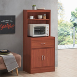 54" Tall Open Shelves 2-Door 1-Drawer Kitchen Cabinet