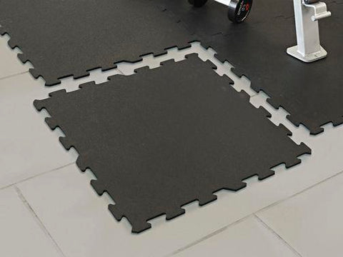 Rubber Gym Tiles - 24 x 24", Black