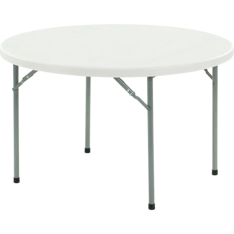 Interion® Round Plastic Folding Table - 48" - White