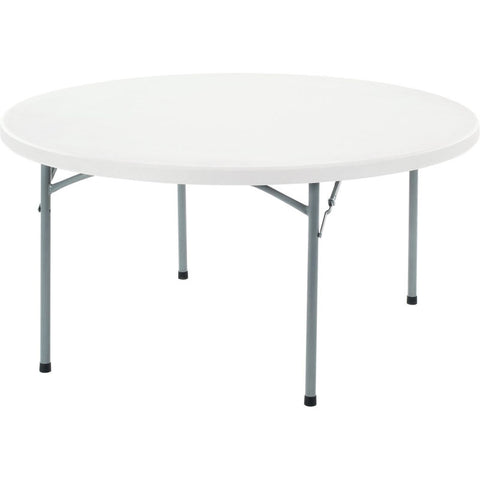 Interion® Round Plastic Folding Table - 60" - White