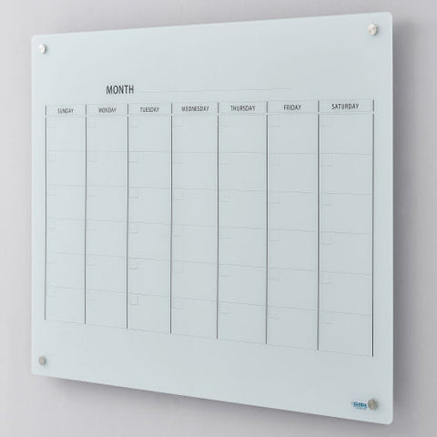 Glass Calendar Whiteboard - 48 x 36 - Magnetic - White