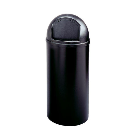 Marshal 15 Gal. Black Classic Round Top Trash Can