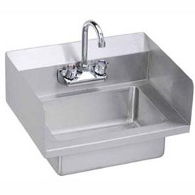 Elkay EHS-18-SSX Wall Economy Hand Sink w/ 14x10x5-in Bowl & Faucet, L-R Splash