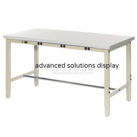 48"W x 36"D Production Workbench with Power Apron - Plastic Laminate Square Edge - Tan