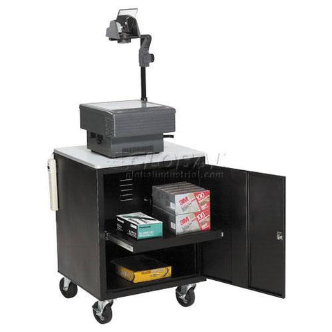 Black Security Audio Visual Cart 500 Lb. Capacity