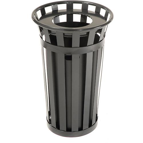 Outdoor Metal Waste Receptacle - 24 Gallon Black – ADVANCED SOLUTIONS ...