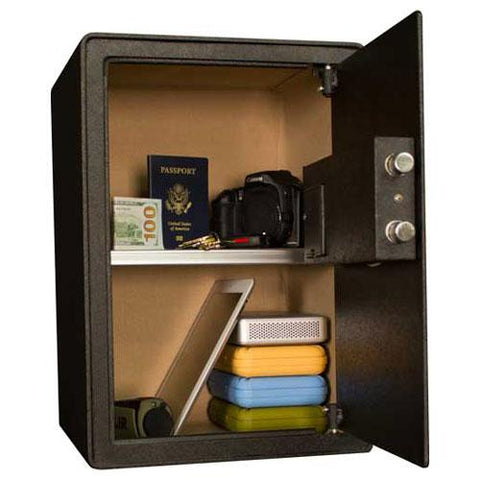 Tracker Safe Security Safe S19 With Biometric Lock & Keyed Lock 13-3/4"Wx12-1/4"Dx19-5/8"H Black