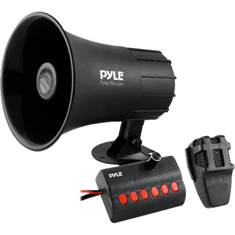 Pyle Pro Siren Horn Speaker System with Handheld PA Microphone