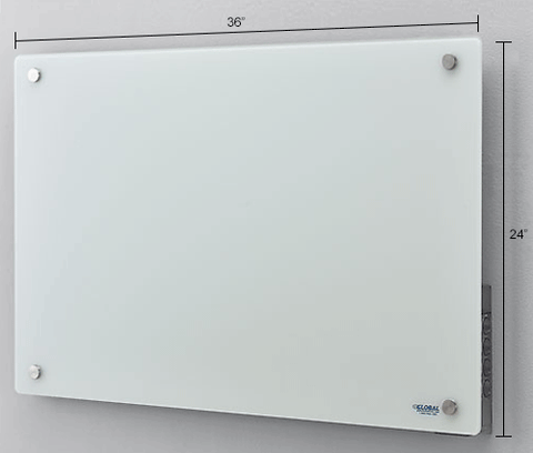 Magnetic Glass Whiteboard - 48 x 36 - White