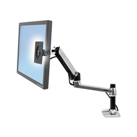 Ergotron LX Series LCD Arm, Desk Mount, Polished Aluminum/Black