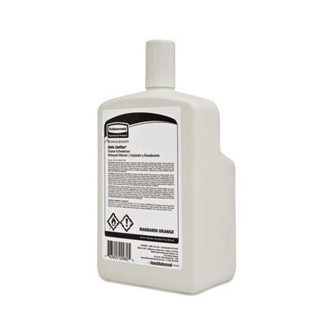 Rubbermaid Auto Janitor Cleaner & Deodorizer Refill, Mandarin Orange, 19 oz Bottle, 6/CT
