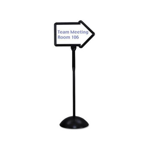 Safco Double-Sided Arrow Sign, Dry Erase Magnetic Steel, 25 1/2 x 17 3/4, Black Frame