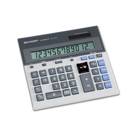 Sharp QS-2130 Compact Desktop Calculator, 12-Digit LCD