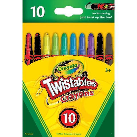 Crayola Mini Twistables Crayons, Clear, Assorted - 10 / Set