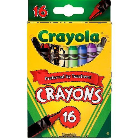 Crayola Regular Size Crayon Sets, 3.6" Length - Assorted - 16 / Box