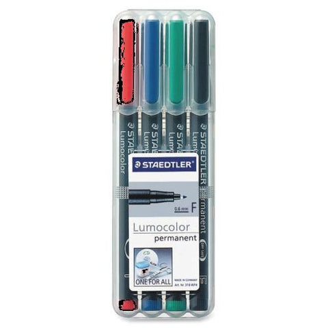 Staedtler Lumocolor Permanent Special Marker, Fine Marker Point - Refillable - Assorted