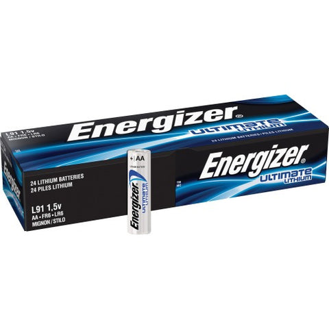 Energizer Ultimate Lithium AA Batteries, 1 Pack, For Multipurpose - AA - 1.5 V DC - 3000 mAh - Lithium (Li) - 24 / Box