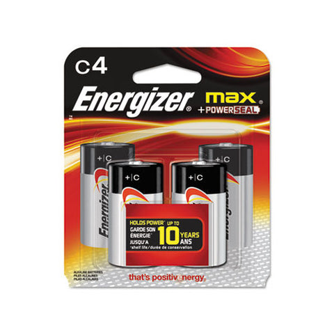 Energizer MAX Alkaline C Batteries, 1.5V, 4/Pack