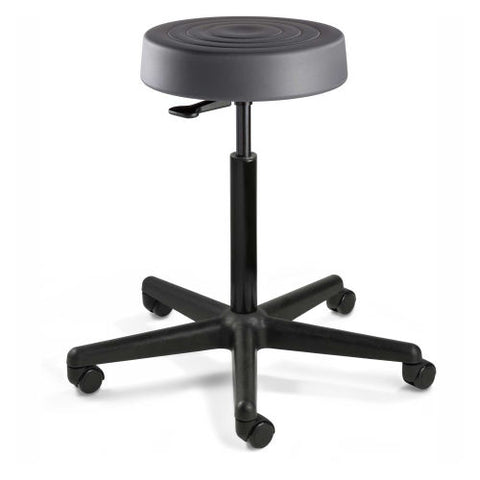 Bevco S3500-GRP ErgoLux Backless Stool, Graphite Polyurethane Seat, Black Nylon Base