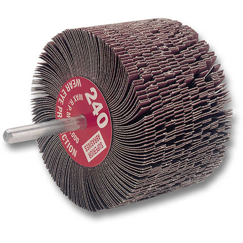 Superior Abrasives 28953 Flap Mop Mandrel 2-1/2 x 1-1/2 x 1/4 Aluminum Oxide Very Fine Sold in packages of 10