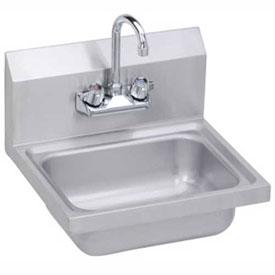 Elkay SEHS-17X Wall Hand Sink w/ Gooseneck Faucet & Basket Strainer, 17x15-in