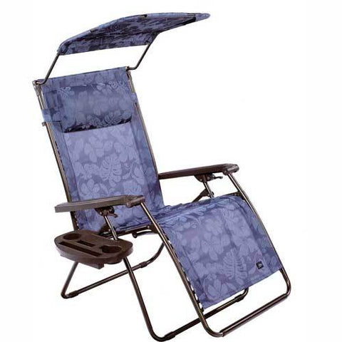 Bliss Deluxe Gravity Free Recliner w/ Covered Bungee, Blue Floral