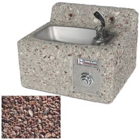 Concrete Wall-Mount Drinking Fountain - Red Quartzite