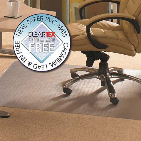 Floortex Rectangular Chair Mat for Carpet - 36"W x 48"L - Straight Edge