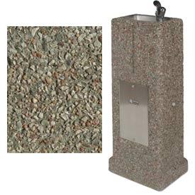 Outdoor Drinking Fountain - Concrete Upright, Gray Limestone
